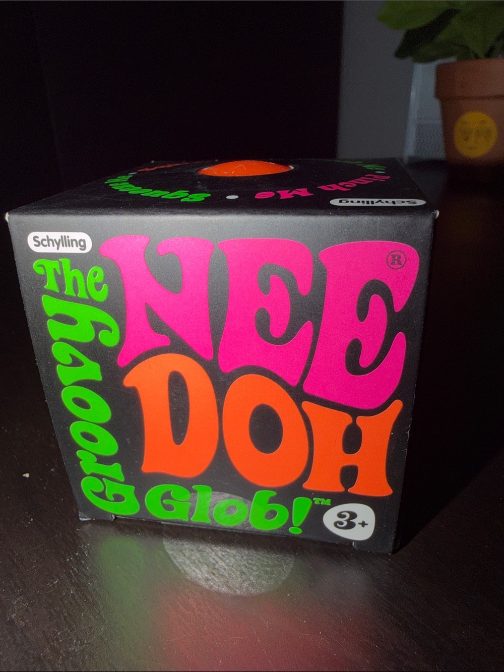 Schylling Groovy NeeDoh Glob! Kids Stress Ball Toy - Orange Authentic